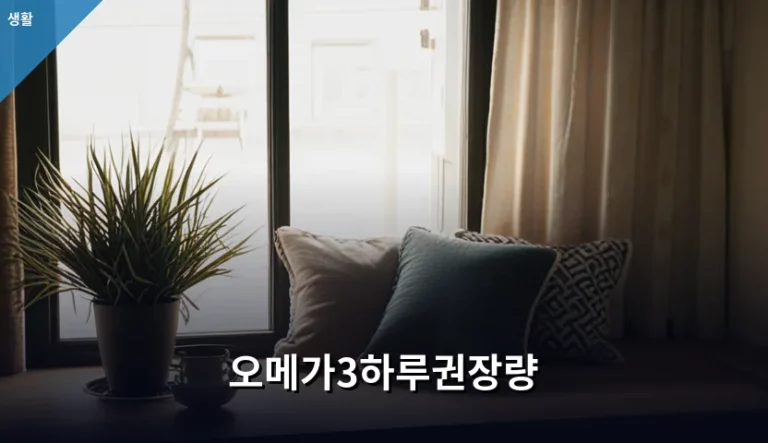 오메가3하루권장량 기준과 건강한 섭취 방법 정리