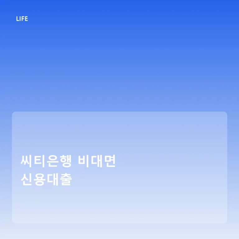 씨티은행 비대면 신용대출 신청 방법과 주의사항 가이드