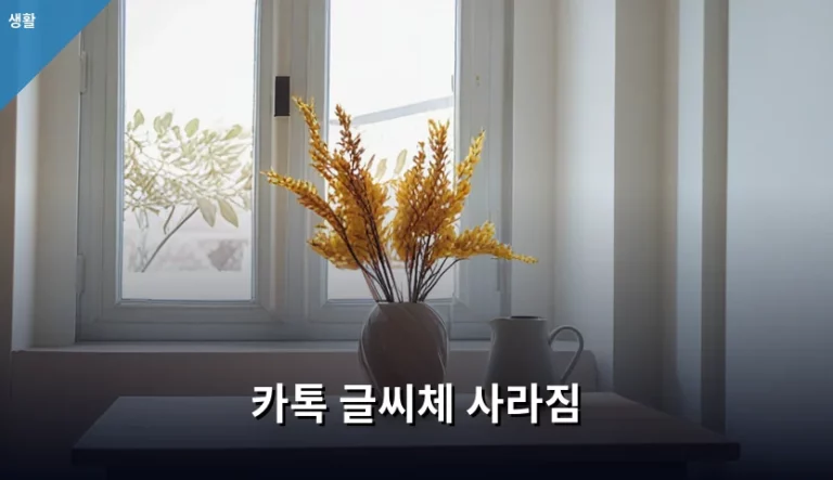 카톡 글씨체 사라짐 현상 원인 및 해결 방법