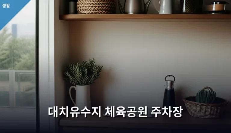대치유수지 체육공원 주차장 이용 방법 및 요금 안내