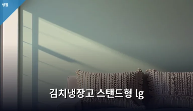LG 김치냉장고 스탠드형 선택 가이드와 효율적인 관리법