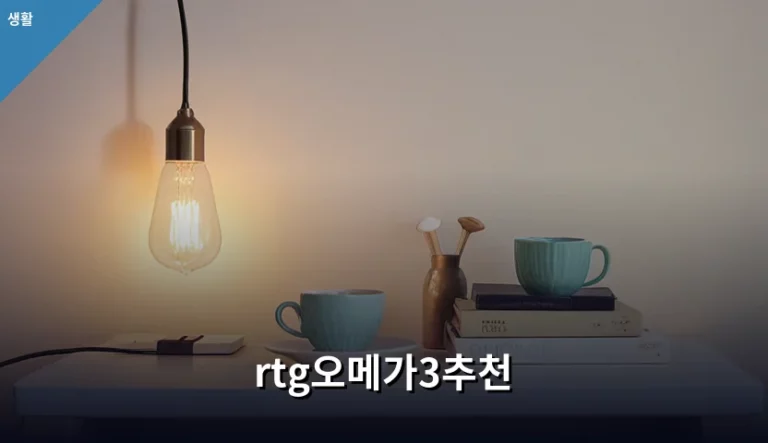 rtg오메가3추천 고르는 기준과 주의사항 가이드